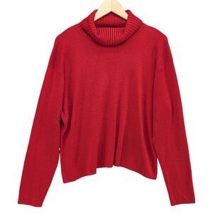 Vtg Southern Lady Turtleneck Sweater Womens Solid Red Long Sleeve Pullover Sz XL